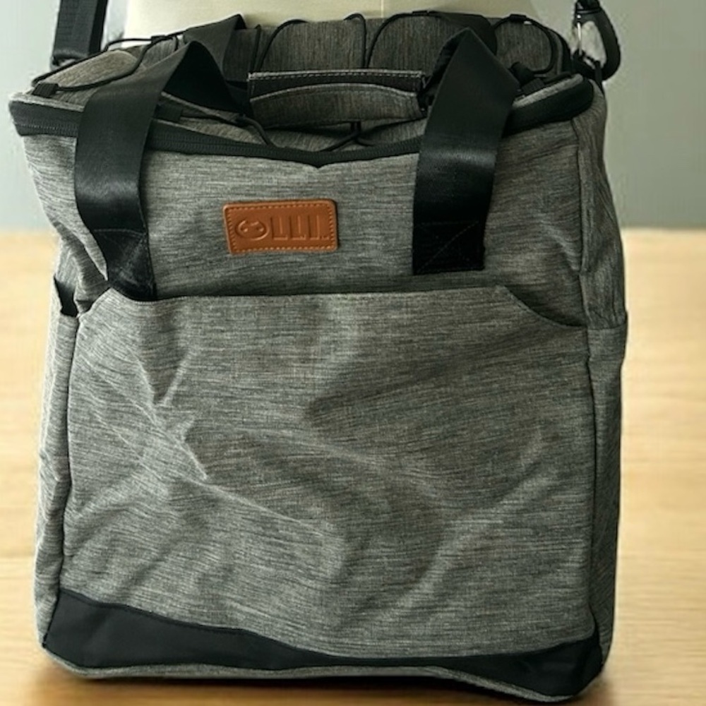 NEW!Collapsible LLI 12 Can Cooler 2 Tone Gray Adjustable Straps